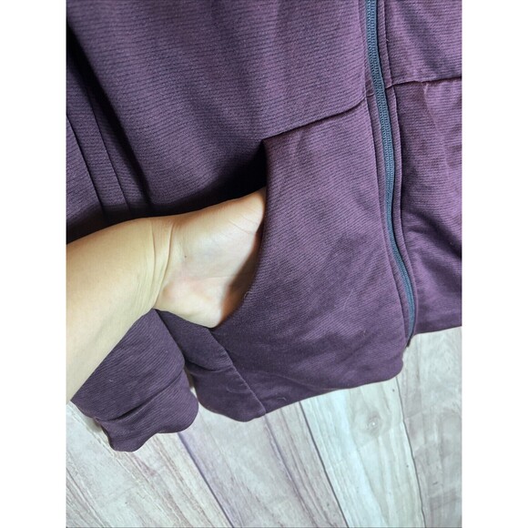 NIKE DRI-FIT Size MediumMens MaroonFull Zip Stand Collar Pocket Athletic Jacket - Picture 4 of 11